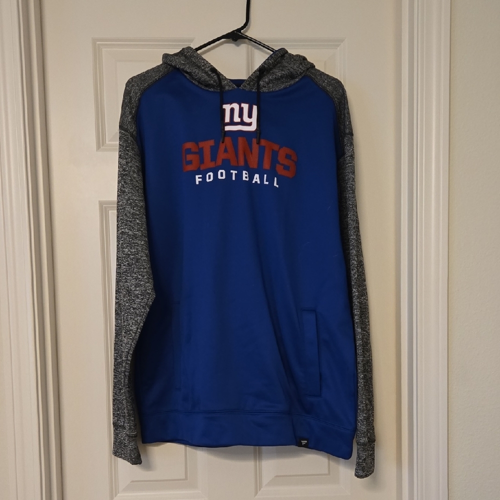 Fanatics Blue and Gray Giants Football Hoodie